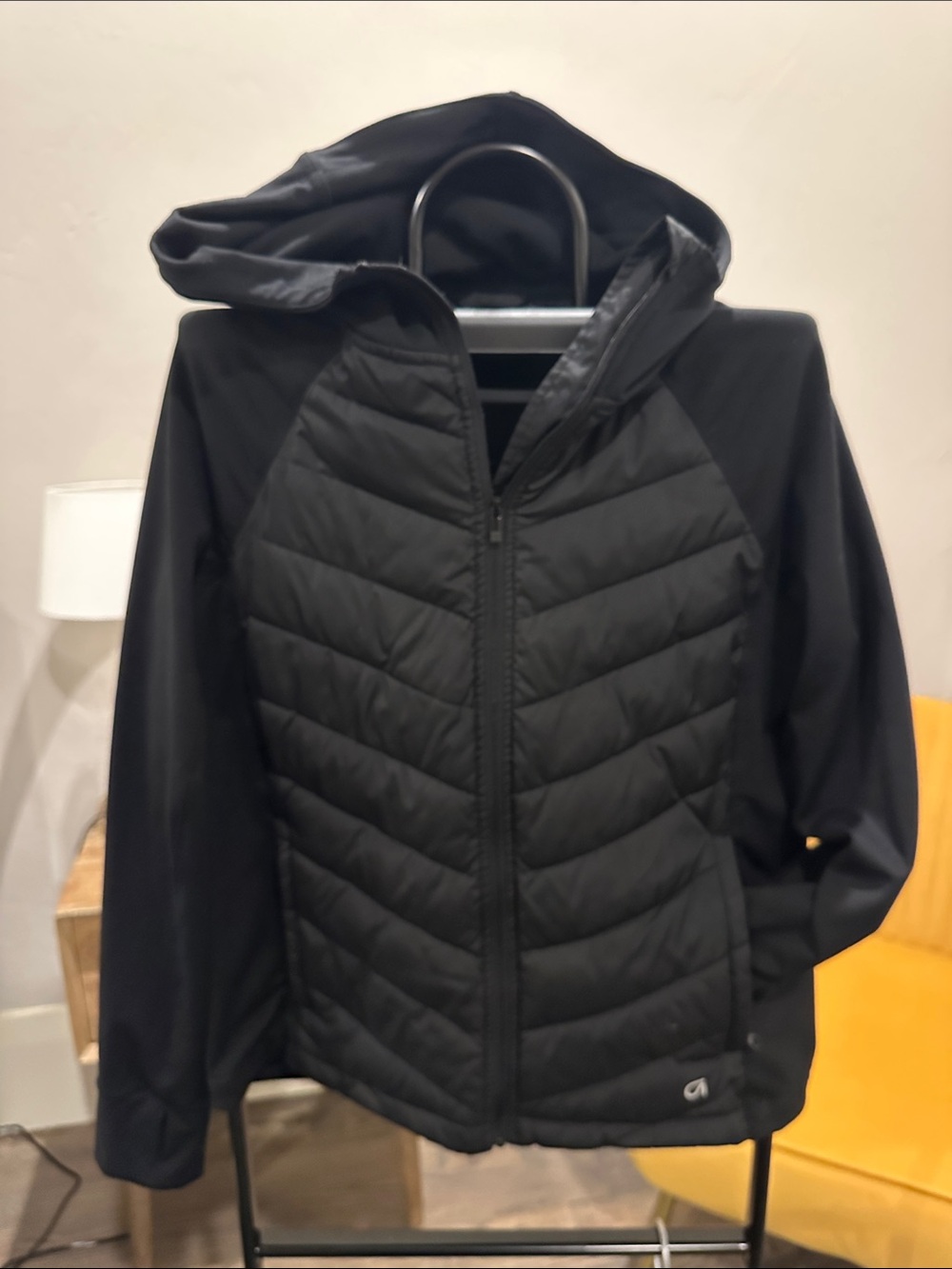 GAP Black Quilted Hooded Puffer Jacket